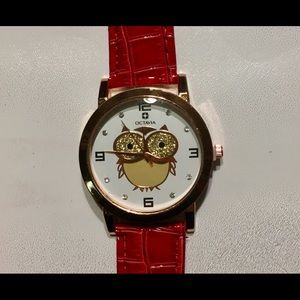owl watch red gold cute unique new